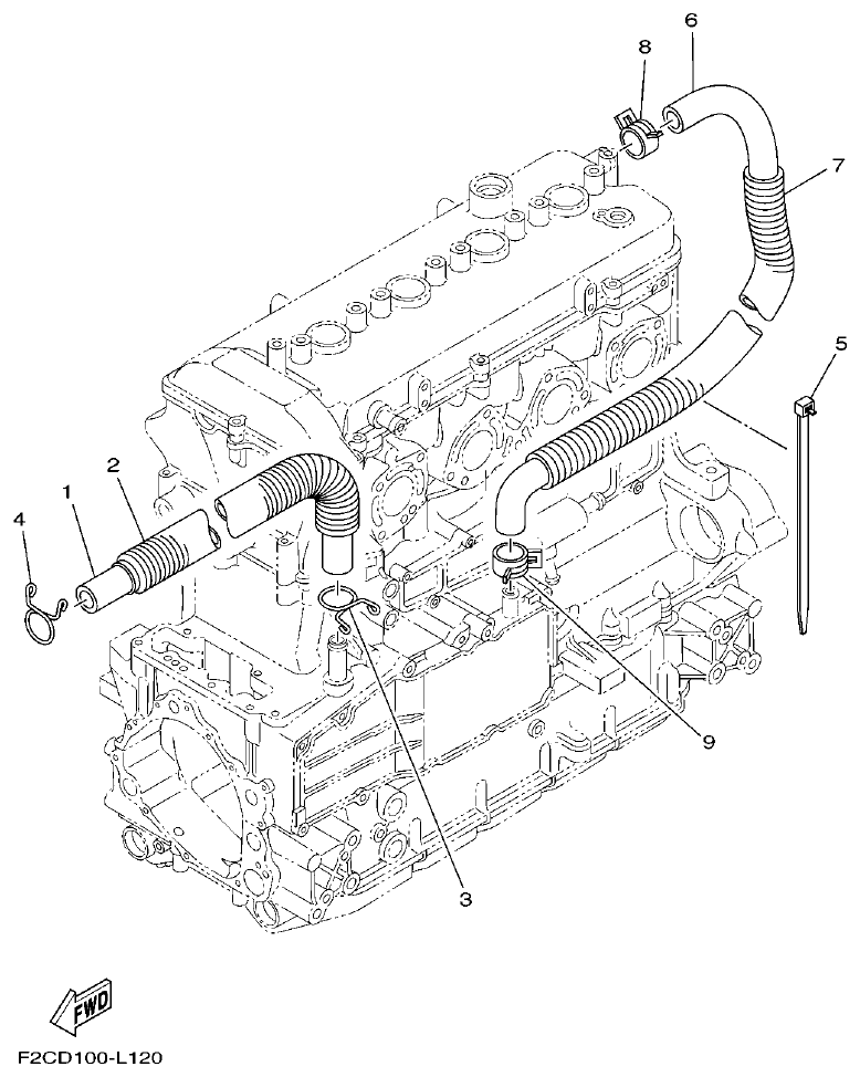 Yamaha FA1800A-M BREATHER OIL parts diagram